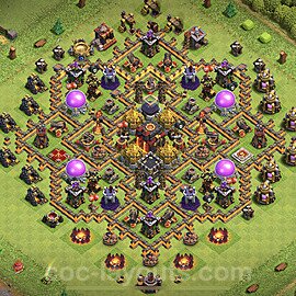 Base plan TH10 (design / layout) with Link, Anti 2 Stars, Hybrid for Farming 2023, #167