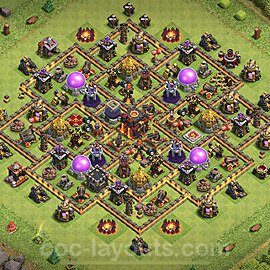 Base plan TH10 (design / layout) with Link, Anti 3 Stars, Hybrid for Farming 2023, #170