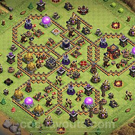 Base plan TH10 (design / layout) with Link, Anti Everything, Hybrid for Farming, #183