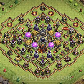 Base plan TH10 (design / layout) with Link, Anti 3 Stars, Hybrid for Farming, #185