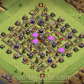 Base plan TH10 (design / layout) with Link, Anti 3 Stars, Hybrid for Farming 2023, #186