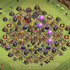 Base plan TH10 (design / layout) with Link, Anti 3 Stars, Hybrid for Farming, #191