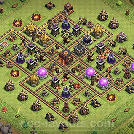 Base plan TH10 (design / layout) with Link, Anti 3 Stars, Hybrid for Farming 2023, #198