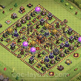 Base plan TH10 (design / layout) with Link, Anti Everything, Hybrid for Farming 2023, #200