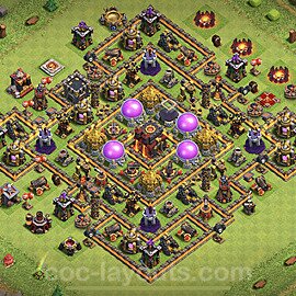 Base plan TH10 (design / layout) with Link, Anti 2 Stars, Hybrid for Farming 2023, #202