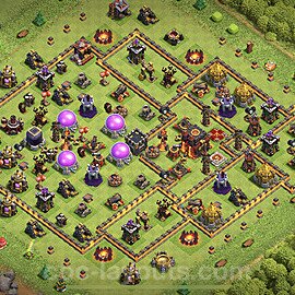 Base plan TH10 (design / layout) with Link, Anti 3 Stars, Hybrid for Farming 2023, #203