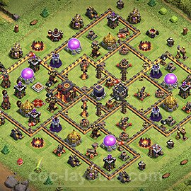 Base plan TH10 (design / layout) with Link, Anti 3 Stars for Farming 2023, #204