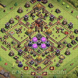 Base plan TH10 Max Levels with Link, Anti Air / Dragon for Farming 2023, #206