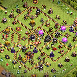 Diseño de aldea para farming Ayuntamiento 10 Copiar, Anti 3 Estrellas - COC TH10 Perfecta Distribucion 2023 + Enlace - #213