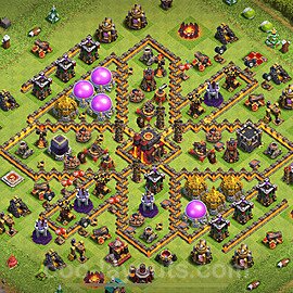 Base plan TH10 (design / layout) with Link, Anti Everything, Hybrid for Farming 2024, #219