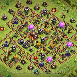 Base plan TH10 (design / layout) with Link, Anti 3 Stars, Anti Everything for Farming 2024, #222