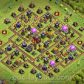 Base plan TH10 (design / layout) with Link, Anti 3 Stars, Anti Everything for Farming 2024, #222