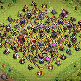 Diseño de aldea para farming Ayuntamiento 10 Copiar, Anti Aire / Dragón - COC TH10 Perfecta Distribucion 2025 + Enlace - #223