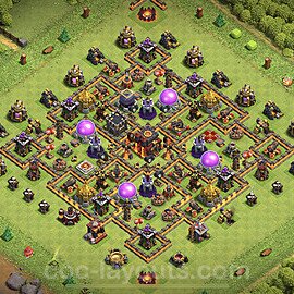 Base plan TH10 (design / layout) with Link, Hybrid for Farming, #56
