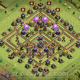Base plan TH10 Max Levels with Link, Hybrid, Anti Everything for Farming, #59