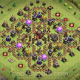 Base plan TH10 Max Levels with Link, Anti Everything, Anti 3 Stars for Farming, #61