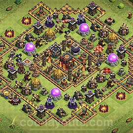 Base plan TH10 (design / layout) with Link, Hybrid, Anti Everything for Farming, #62
