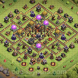 Base plan TH10 (design / layout) with Link, Hybrid, Anti Everything for Farming, #68