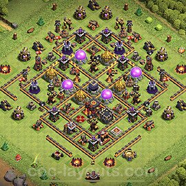 Maxato Municipio livello 10 Base + Link, Anti Air / Dragon, Ibrido - Miglior Disposizione villaggio per Farming COC 2023 TH10 - #70