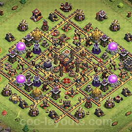 Base plan TH10 (design / layout) with Link, Hybrid, Anti Everything for Farming, #71