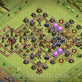 Base plan TH10 Max Levels with Link, Hybrid for Farming 2023, #73