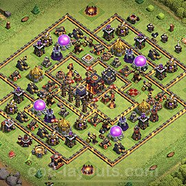 Base plan TH10 (design / layout) with Link, Hybrid, Anti 3 Stars for Farming, #74