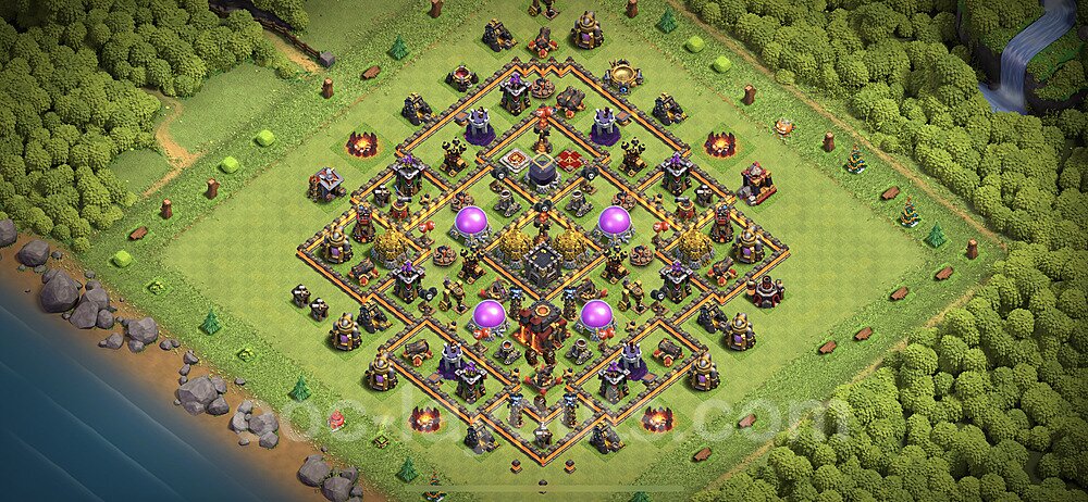 Base plan TH10 (design / layout) with Link, Anti 3 Stars, Hybrid for Farming 2023, #133