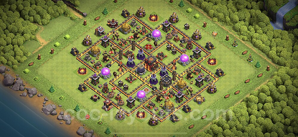 Base plan TH10 Max Levels with Link, Anti 3 Stars, Anti Everything for Farming 2023, #140