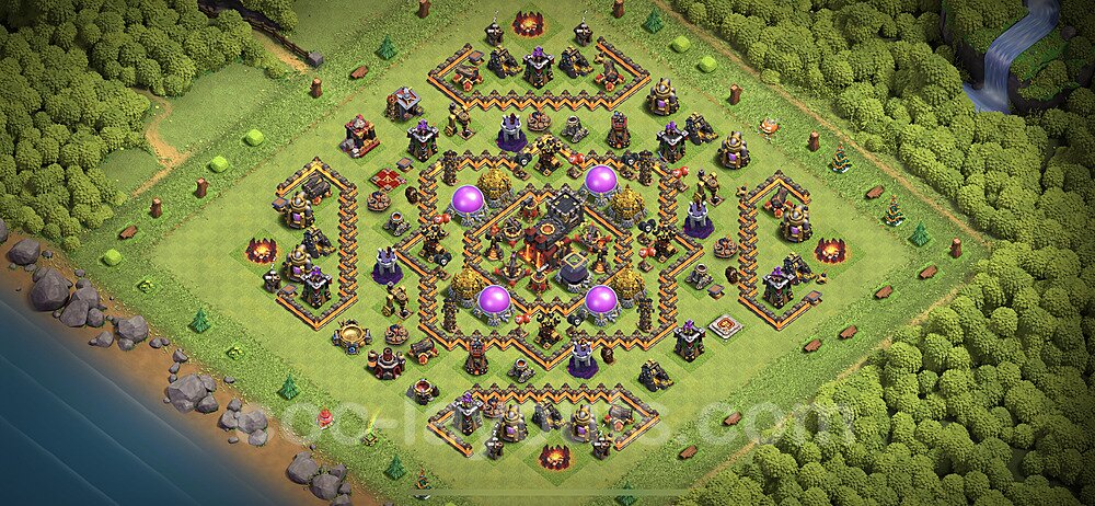 Base plan TH10 Max Levels with Link, Anti 3 Stars, Anti Everything for Farming, #141