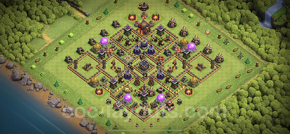 Base plan TH10 Max Levels with Link for Farming 2021, #143