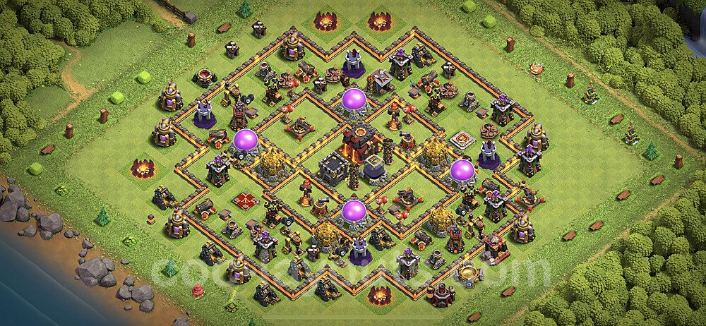 Base plan TH10 Max Levels with Link, Anti 3 Stars, Anti Air / Dragon for Farming 2021, #147