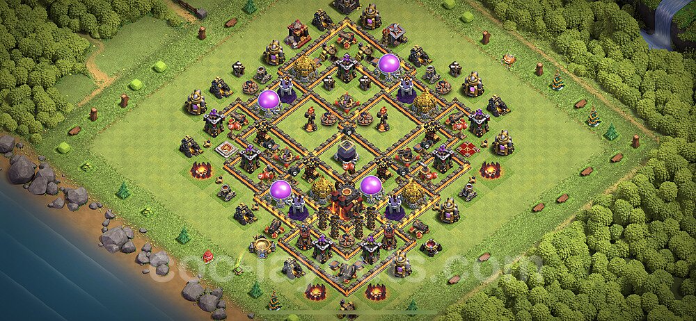 Base plan TH10 Max Levels with Link for Farming 2021, #157