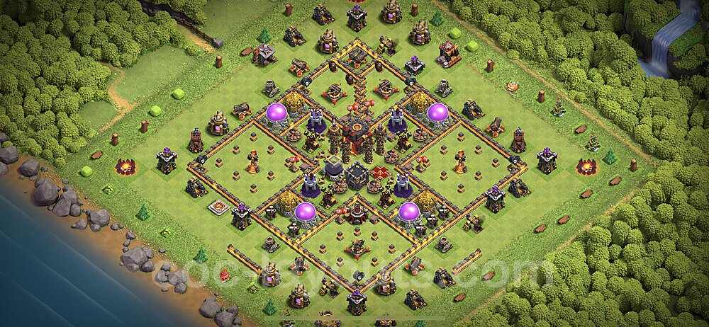 Base plan TH10 (design / layout) with Link, Anti 3 Stars for Farming 2023, #169