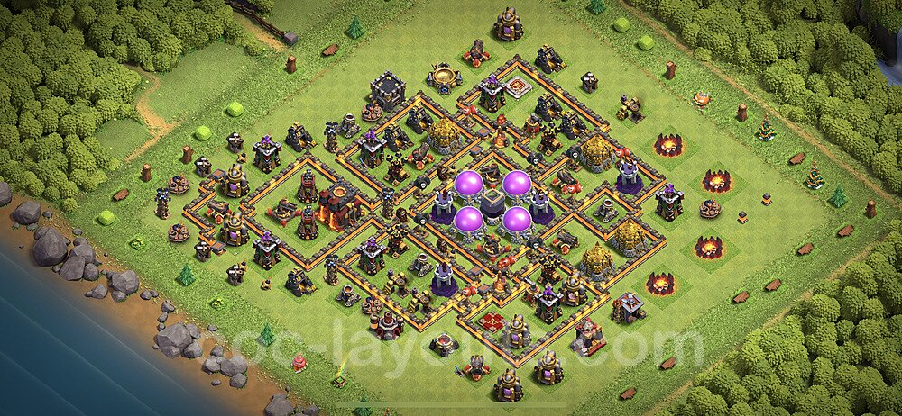 Base plan TH10 (design / layout) with Link, Anti Everything for Farming 2022, #174