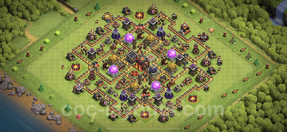Base plan TH10 (design / layout) with Link, Anti 2 Stars, Hybrid for Farming 2022, #175