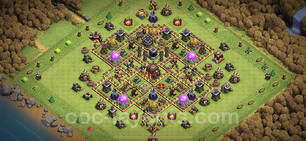 Base plan TH10 (design / layout) with Link, Anti 3 Stars, Anti Everything for Farming 2022, #184