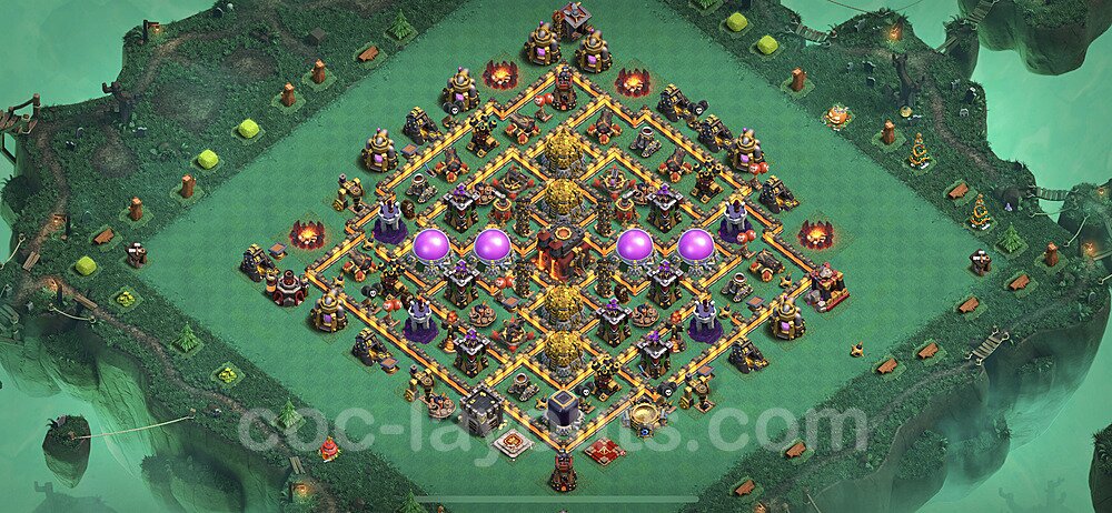 Base plan TH10 (design / layout) with Link, Anti 3 Stars for Farming 2022, #187