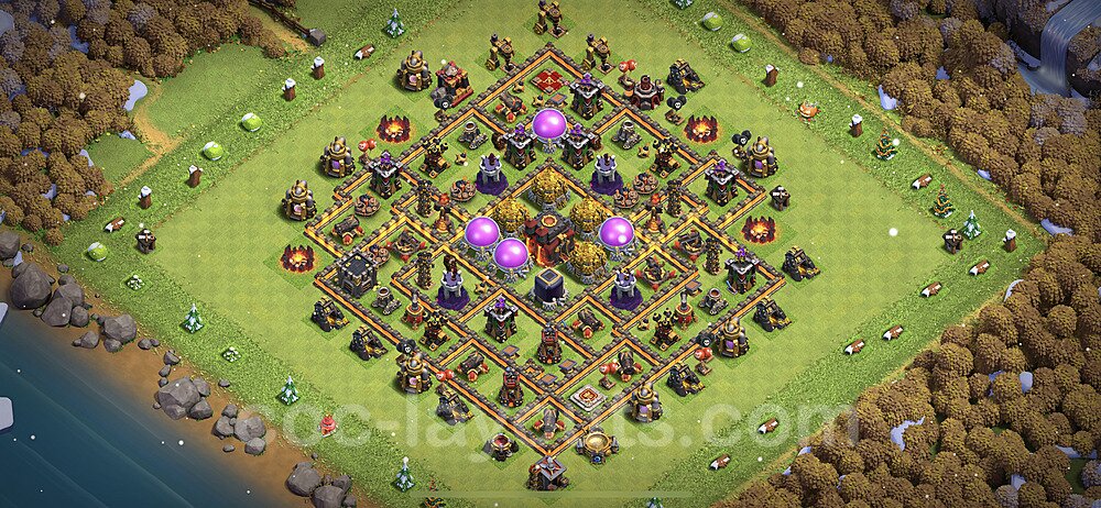 Base plan TH10 (design / layout) with Link, Anti Everything for Farming 2023, #189