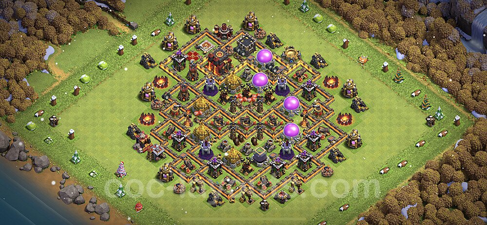Base plan TH10 (design / layout) with Link, Anti 3 Stars, Hybrid for Farming 2023, #191