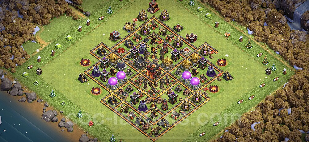 Base plan TH10 (design / layout) with Link, Anti Everything for Farming 2023, #192