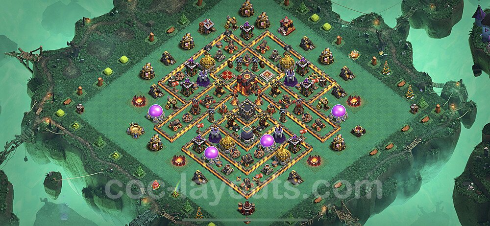 Base plan TH10 (design / layout) with Link, Anti 2 Stars, Anti Everything for Farming 2023, #201