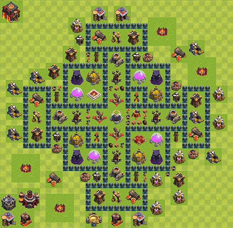 Diseño de aldea para farming Ayuntamiento 10 - COC TH10 Perfecta Distribucion - #39