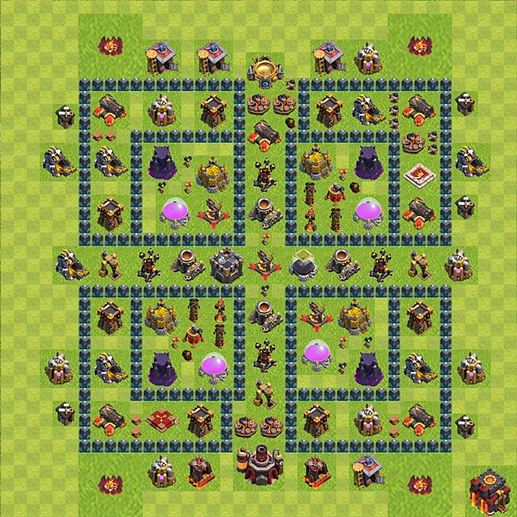 Diseño de aldea para farming Ayuntamiento 10 - COC TH10 Perfecta Distribucion - #47