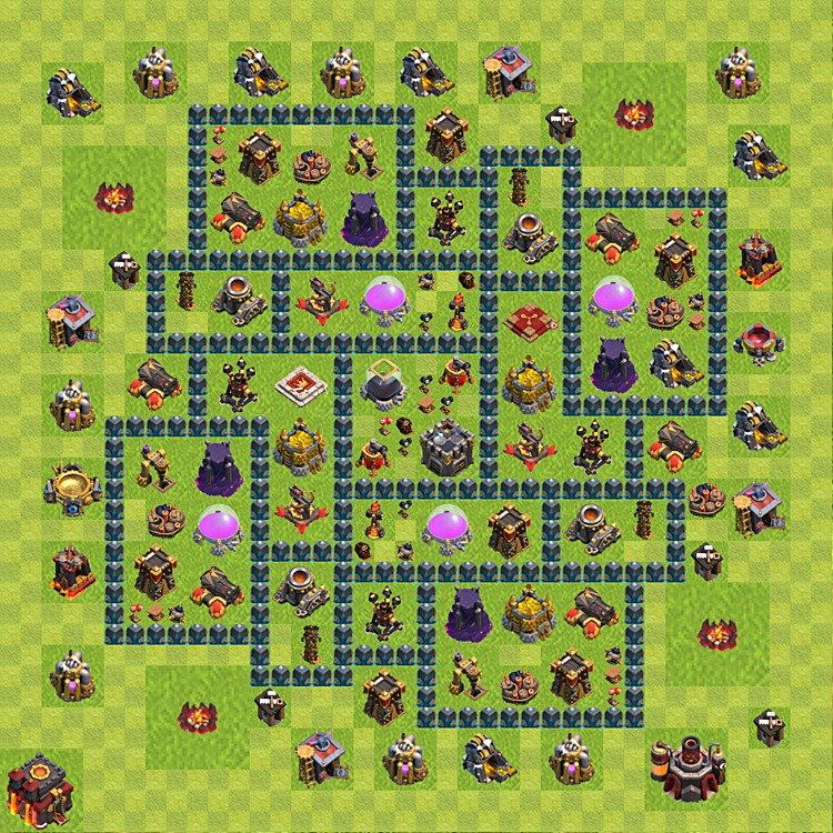 Base plan TH10 (design / layout) for Farming, #52