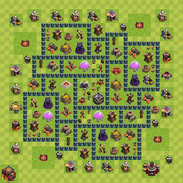 Farming Base Village HDV 10 - Hôtel de Ville 10 Base - #52