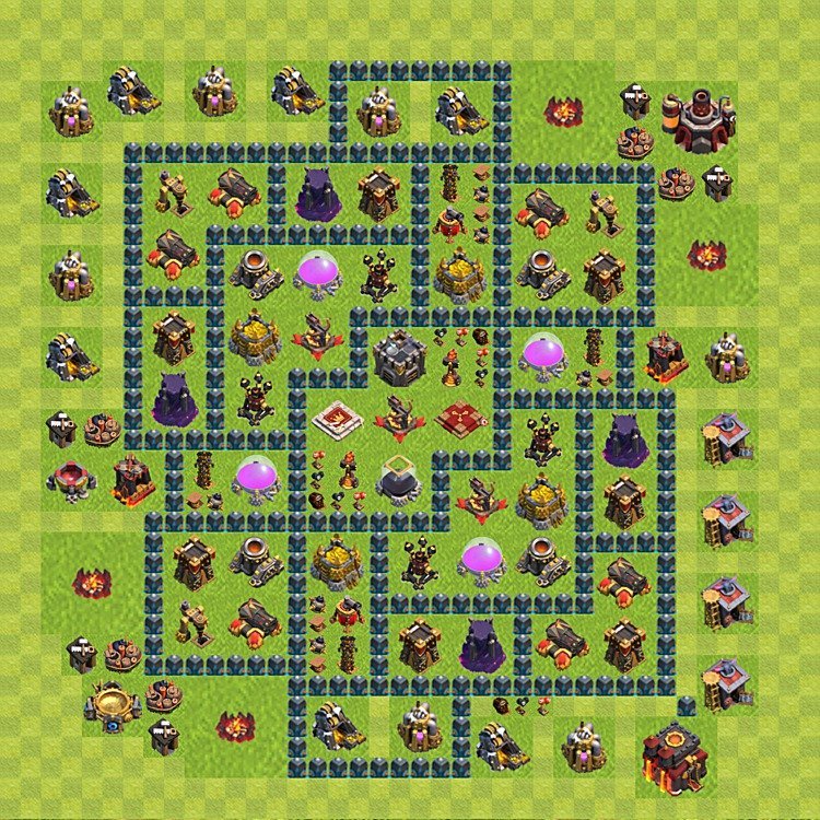 Farming Base Village HDV 10 - Hôtel de Ville 10 Base - #55