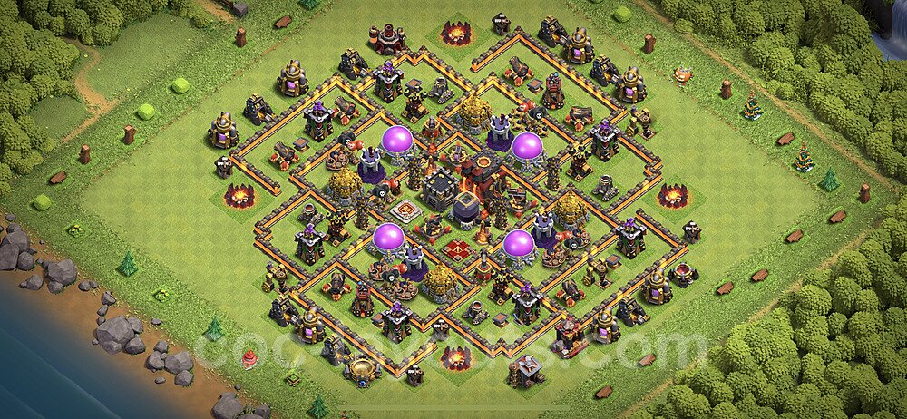 Base plan TH10 (design / layout) with Link, Hybrid, Anti Everything for Farming, #69