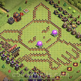TH10 Funny Troll Base Plan with Link, Copy Town Hall 10 Art Design 2022, #11