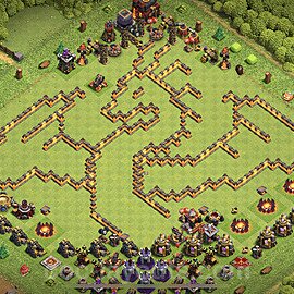 TH10 Funny Troll Base Plan with Link, Copy Town Hall 10 Art Design 2022, #12