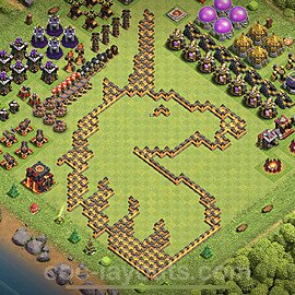 TH10 Funny Troll Base Plan with Link, Copy Town Hall 10 Art Design 2023, #15